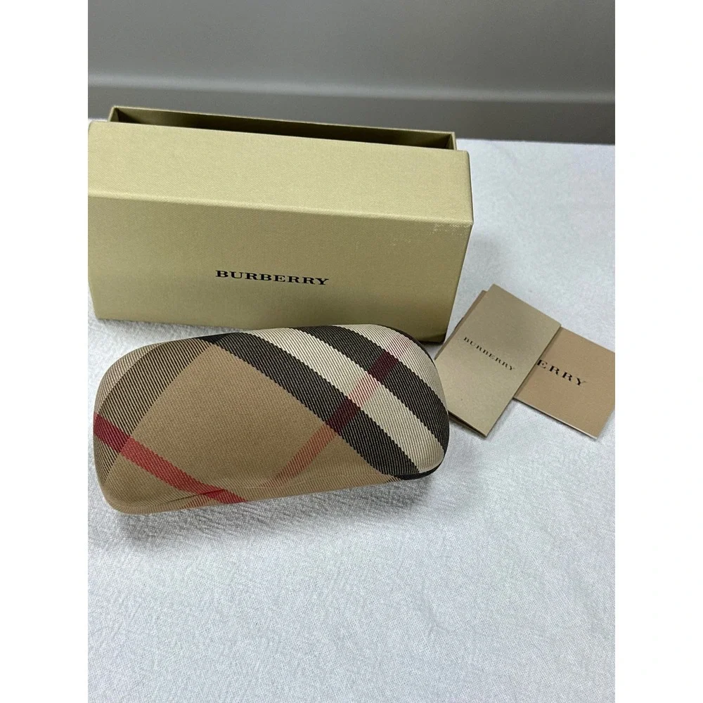 Vintage Burberry Women's BE3037 Shield Sunglasses Brown Gradient Black Gold Y2K